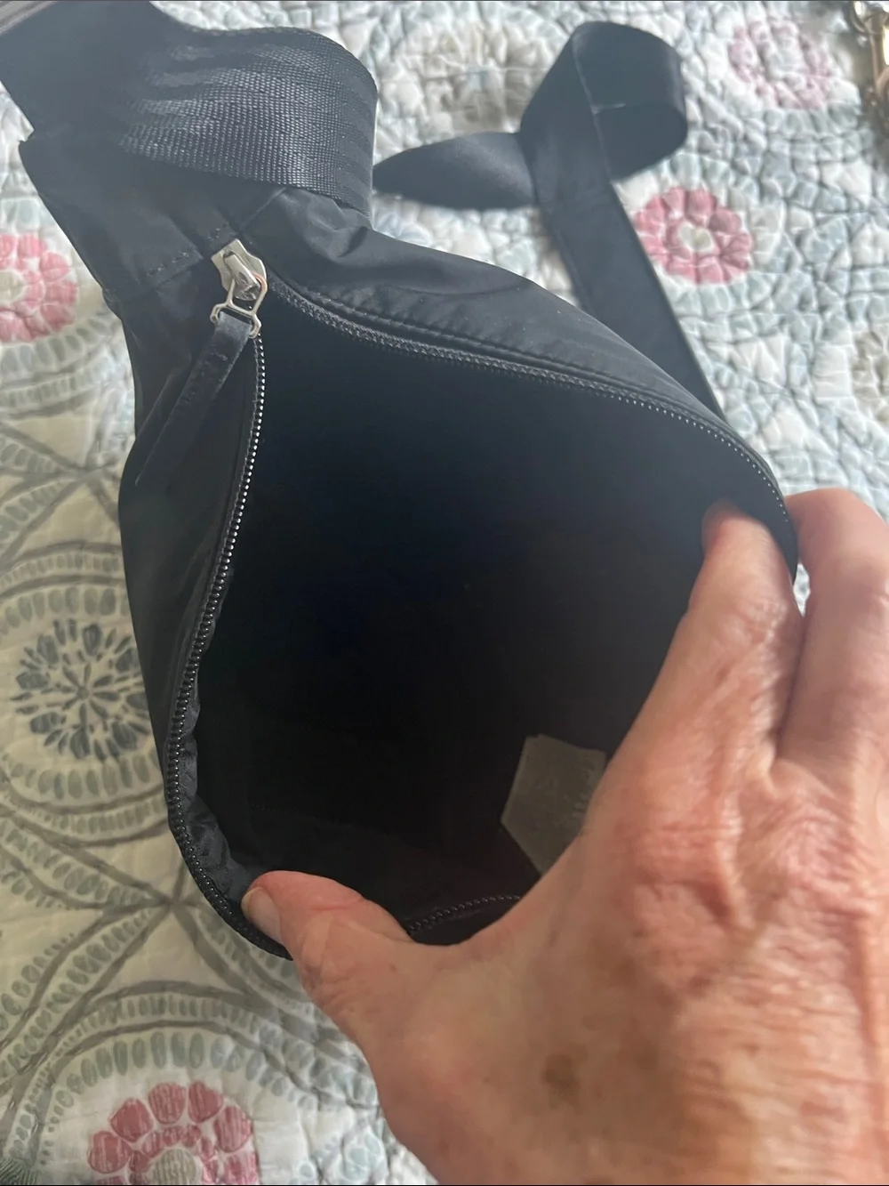 Athleta Black Crescent Crossbody Bag